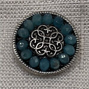 💗Aqua Crystal - Beautiful Ginger Snaps & Co. Snap Button Charm